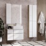Тумба с раковиной и столешницей  Aquaton Мишель 80  дуб эндгрейн, белый